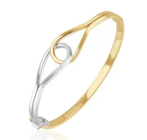 9K 2 Colour Gold Stirrup Bangle