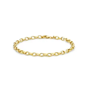 9K Yellow Gold Oval Belcher Bracelet - 1.24.0692