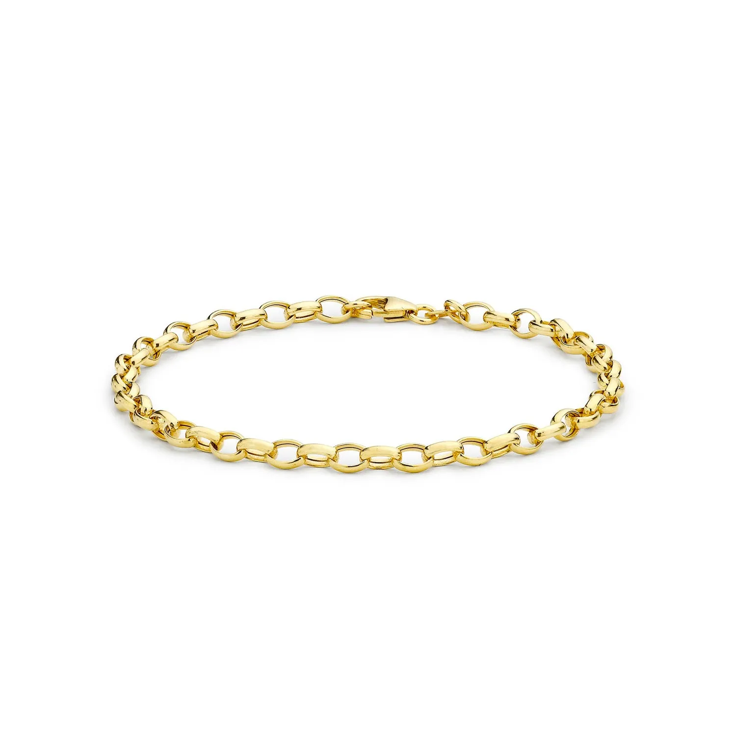9K Yellow Gold Oval Belcher Bracelet - 1.24.0692