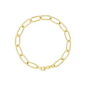 9K Yellow Gold Paper Link Bracelet - WSGD90419.YG