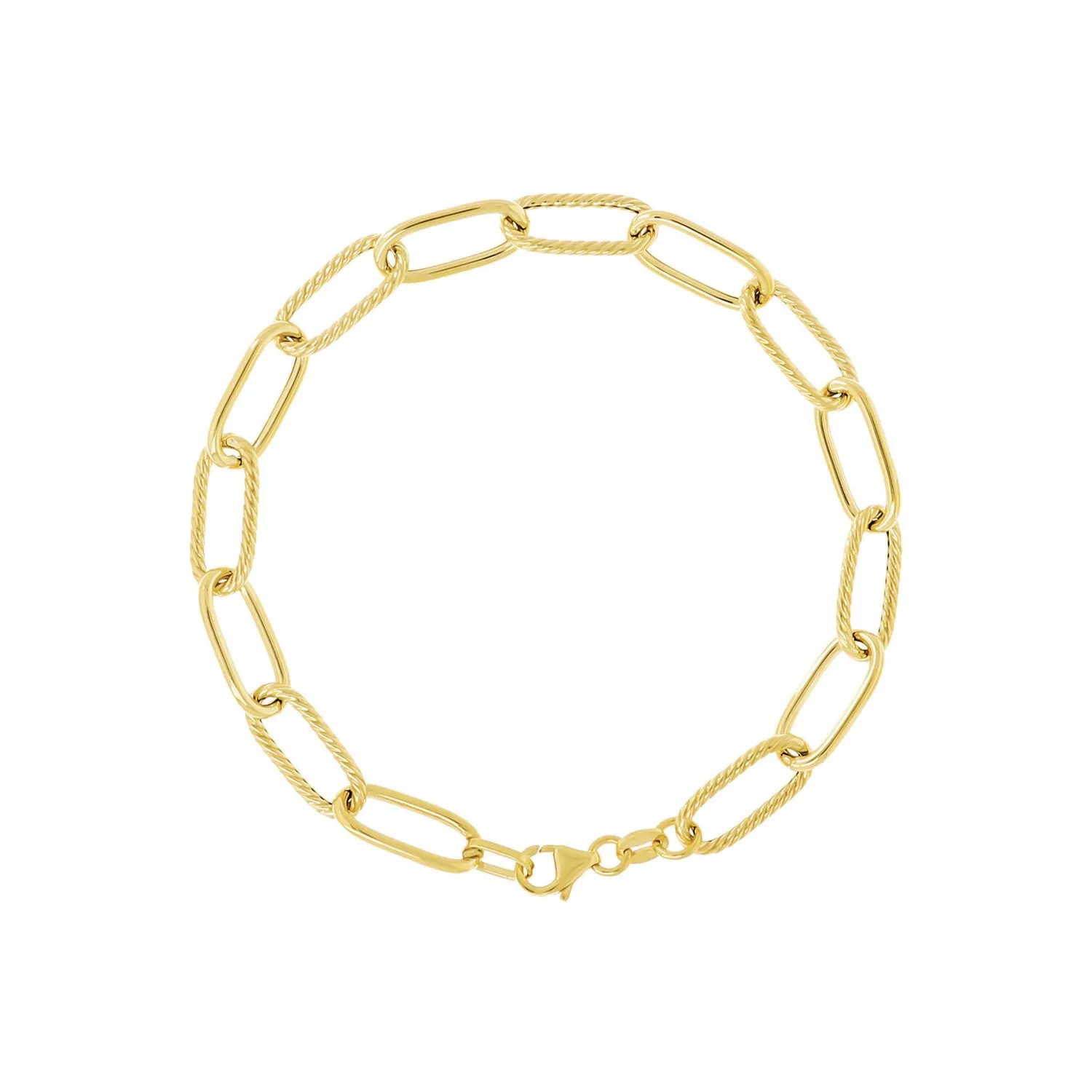 9K Yellow Gold Paper Link Bracelet - WSGD90419.YG