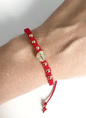 Adjustable Red String Saint Benedict Protection Bracelet