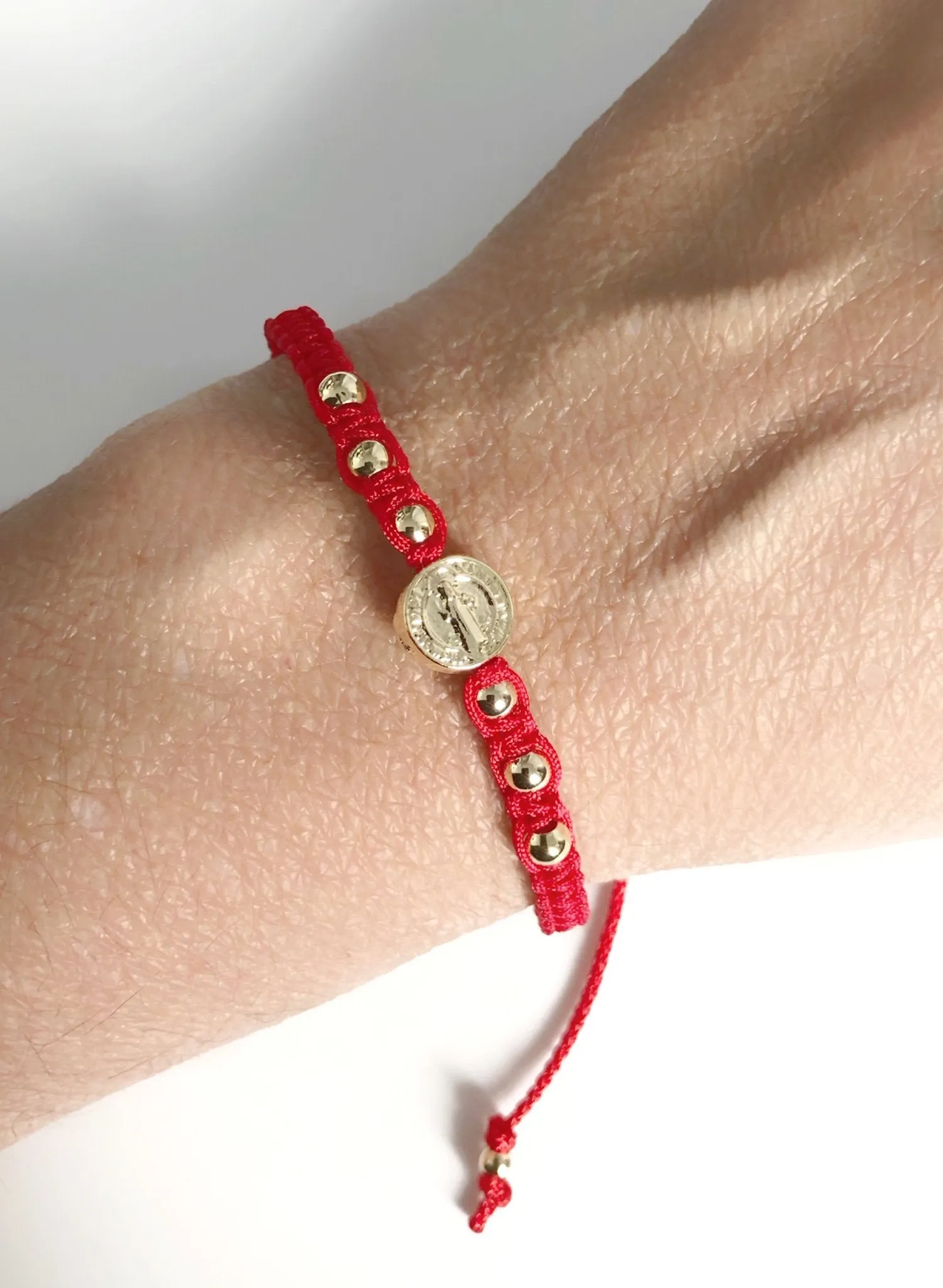 Adjustable Red String Saint Benedict Protection Bracelet