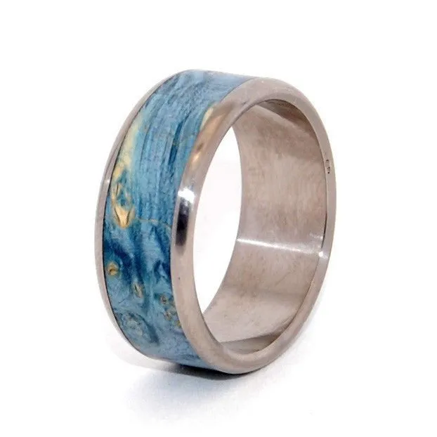 All We See | Men's Blue Box Elder Wood & Titanium Wedding Ring