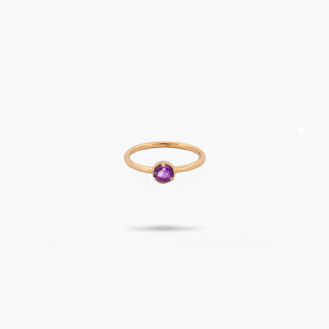 Amare Wear Amethyst Solitaire Ring- Feb Birthstone