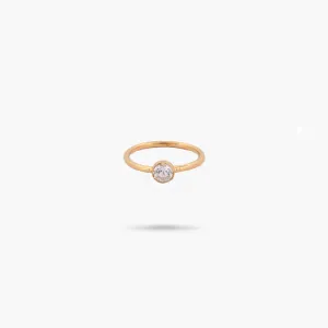Amare Wear Petite Pinky White Topaz Solitaire Ring- April Birthstone