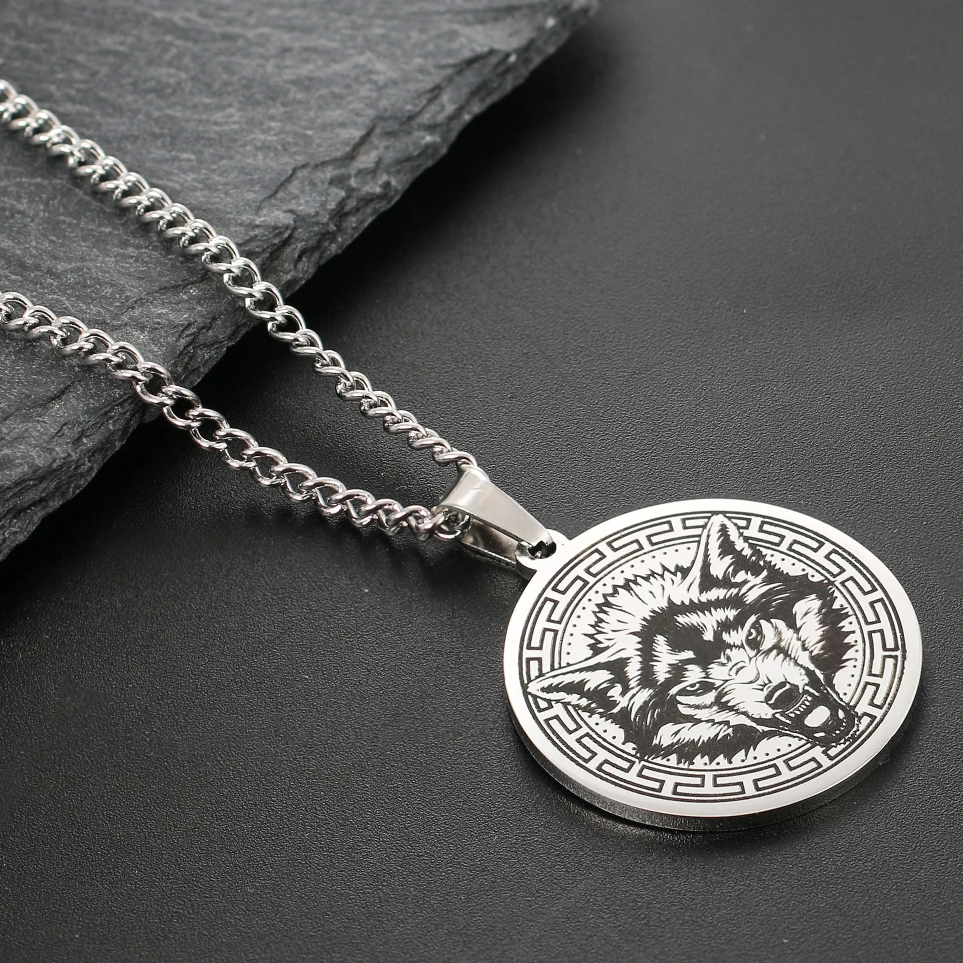 Amazing Circular Warrior Wolf Necklaces