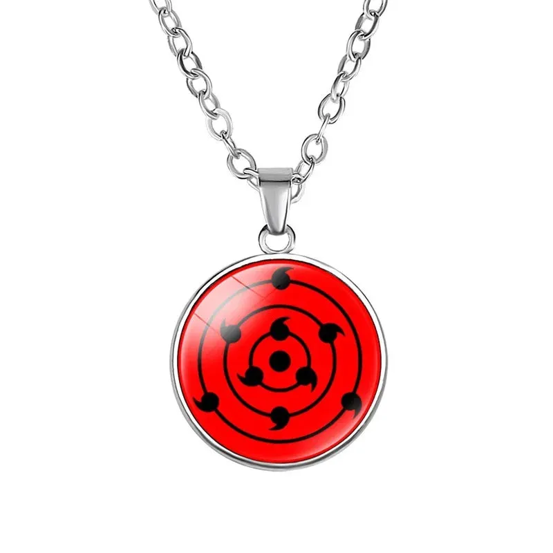 Anime Sharingan Eye Necklaces Uchiha Kakashi Mangekyou Pendant Necklace Goth New Fashion Chokers For Fans Women Men Gift