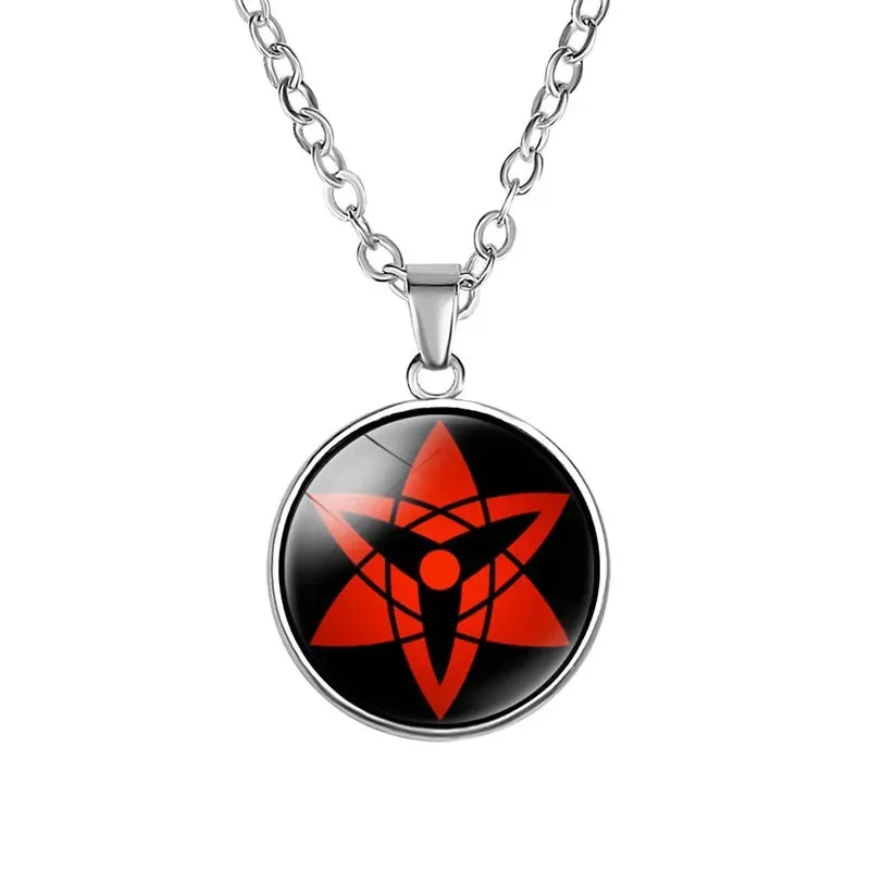 Anime Sharingan Eye Necklaces Uchiha Kakashi Mangekyou Pendant Necklace Goth New Fashion Chokers For Fans Women Men Gift