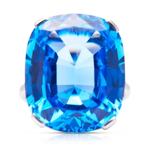 Antique, 1920s azure-blue stone ring