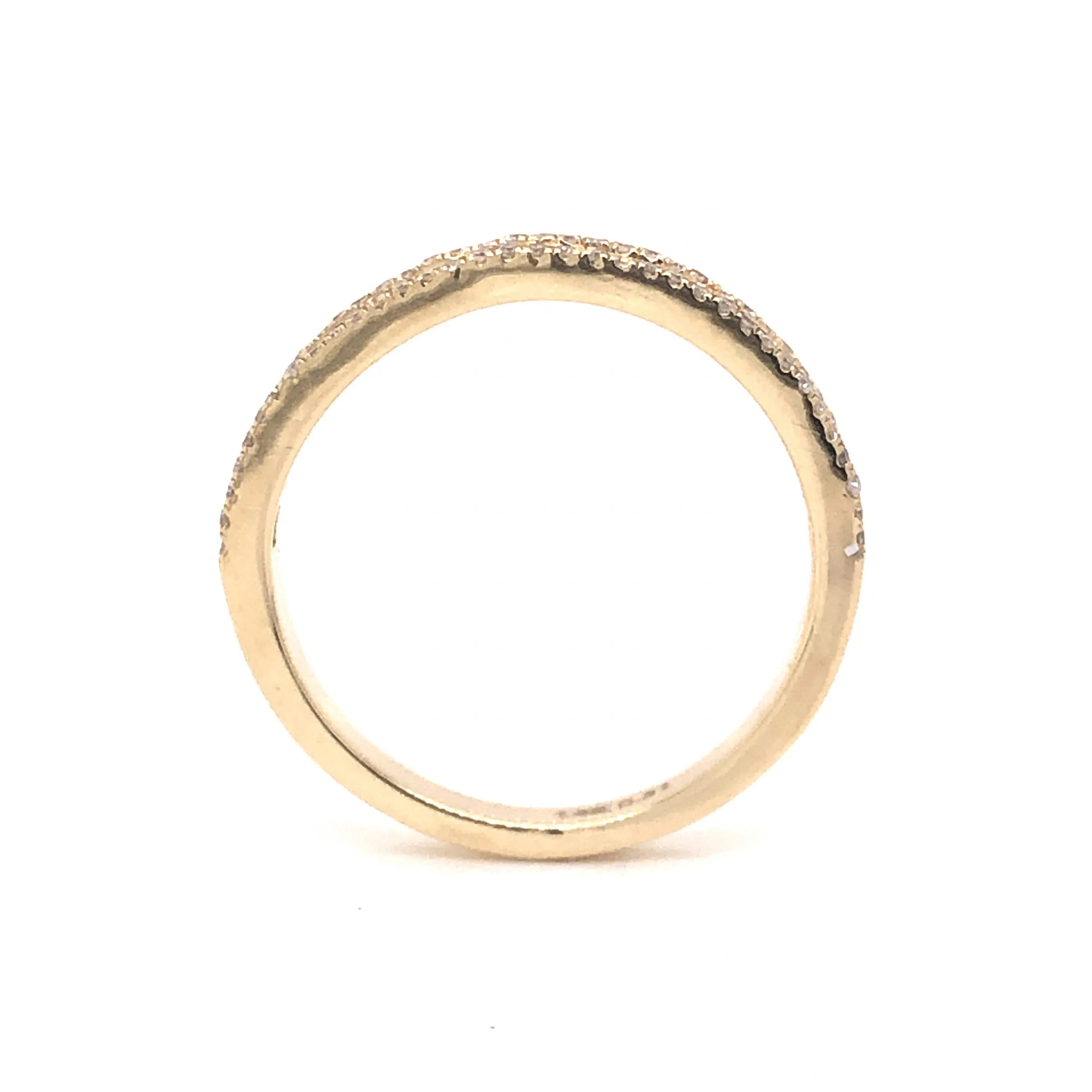 Baguette & Round Pave Diamond Band in 14k Yellow Gold