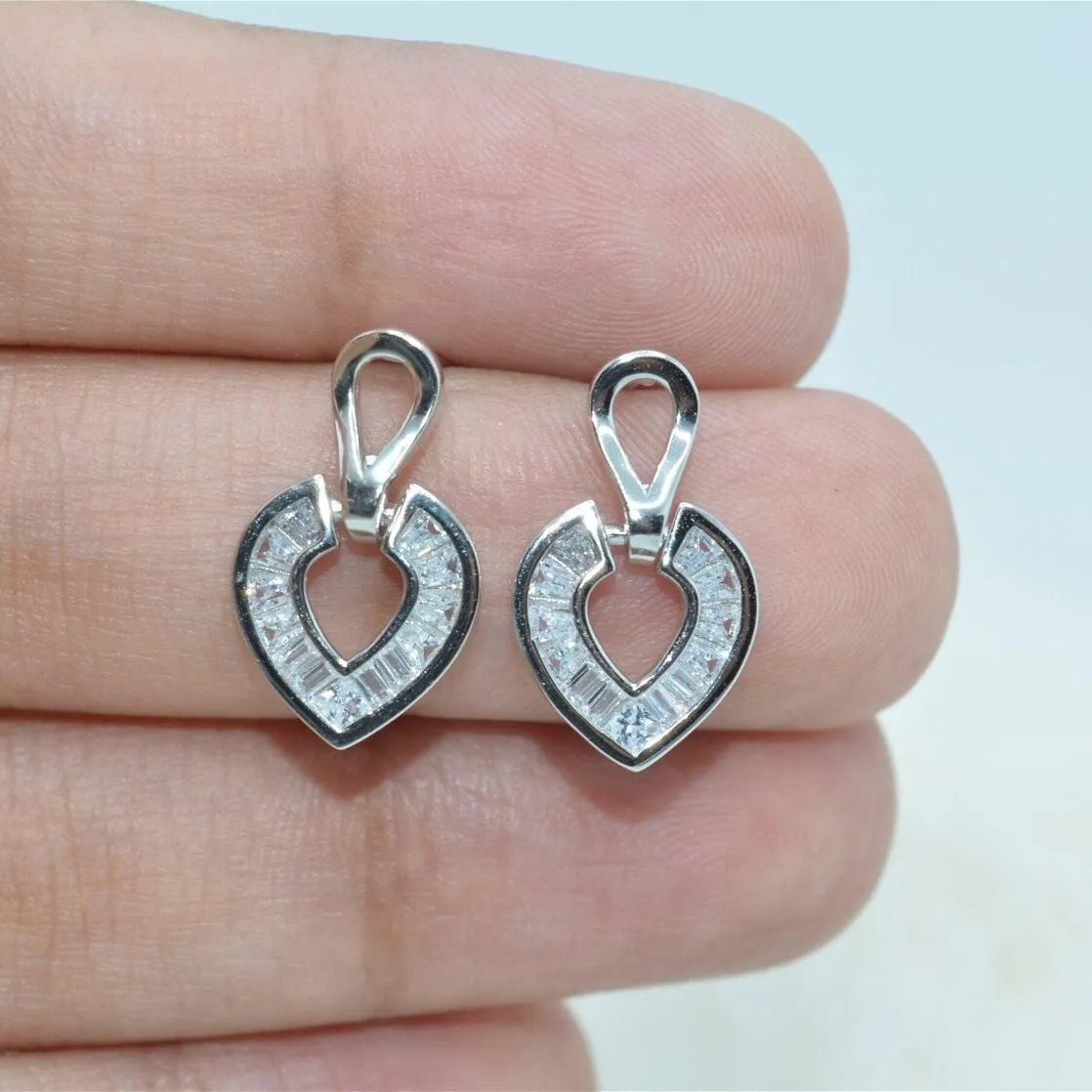 Baguette Leaf Drop Earring