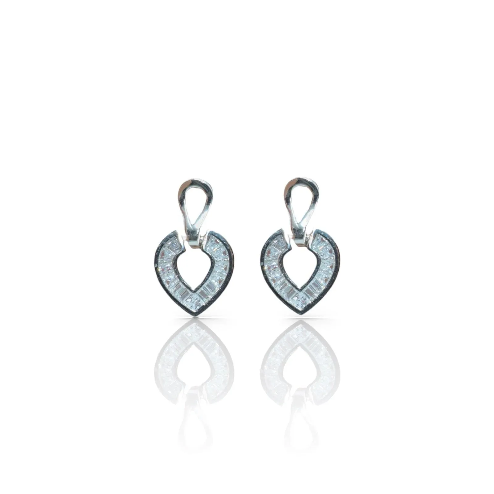 Baguette Leaf Drop Earring