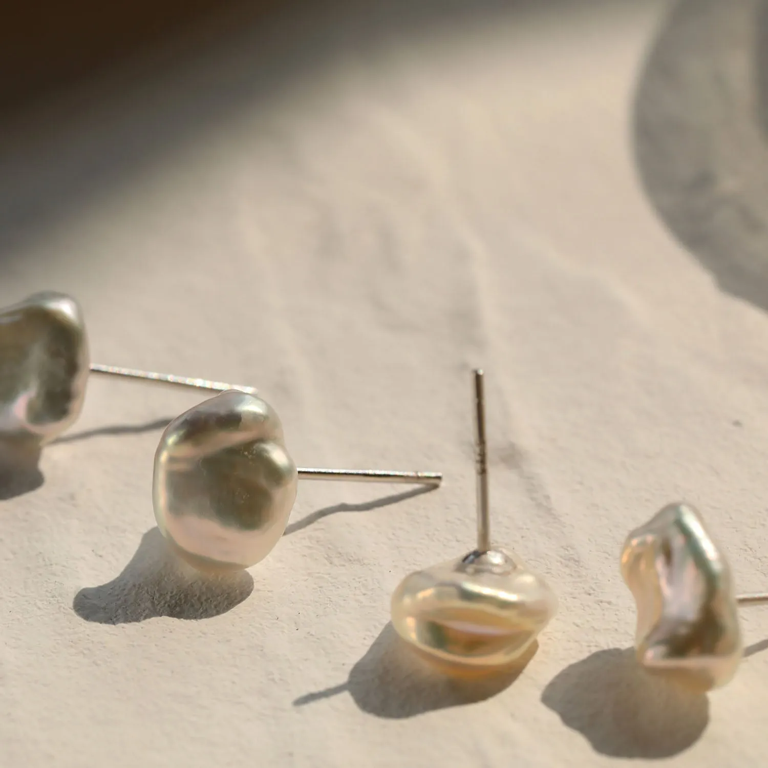 Baroque Pearl Stud Earrings