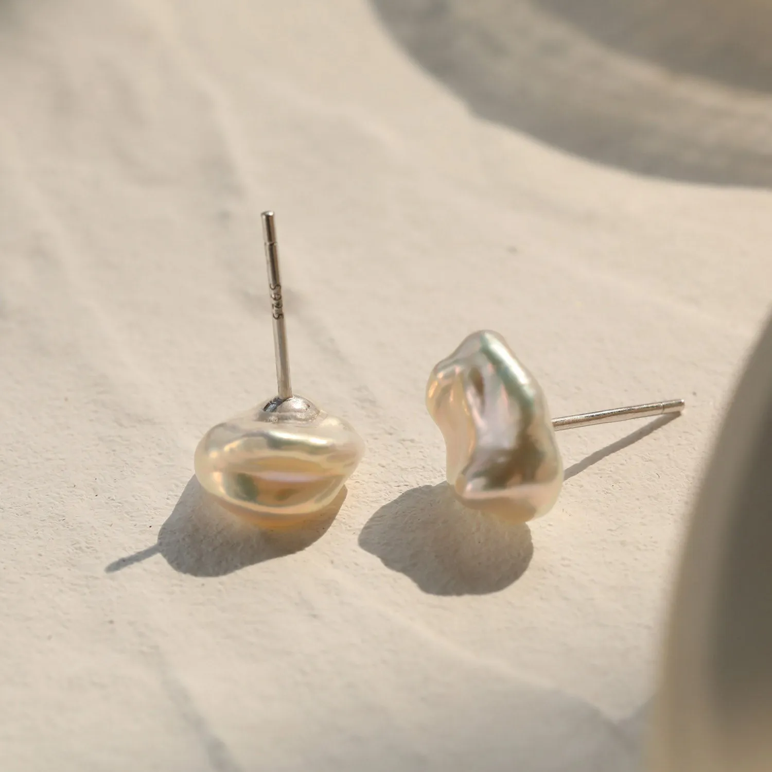 Baroque Pearl Stud Earrings