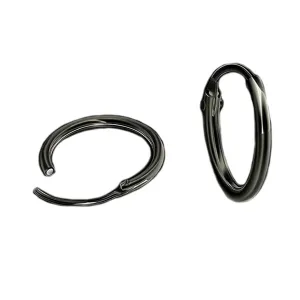 Black Mens Earrings in Dark Sterling Silver