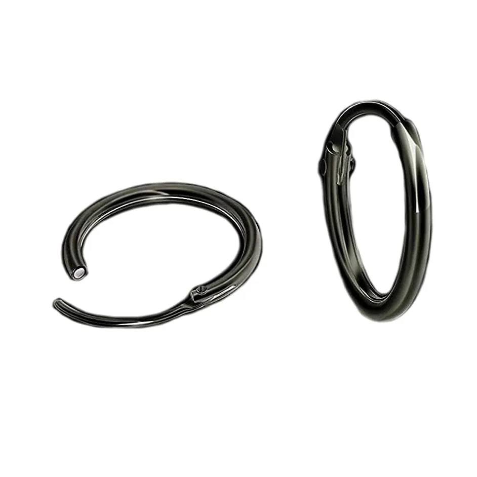 Black Mens Earrings in Dark Sterling Silver