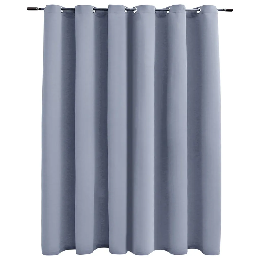 Blackout Curtain with Metal Rings Grey 290x245 cm