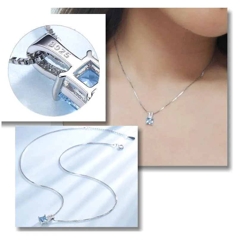Blue Pendant Necklace- Necklace for Girlfriend