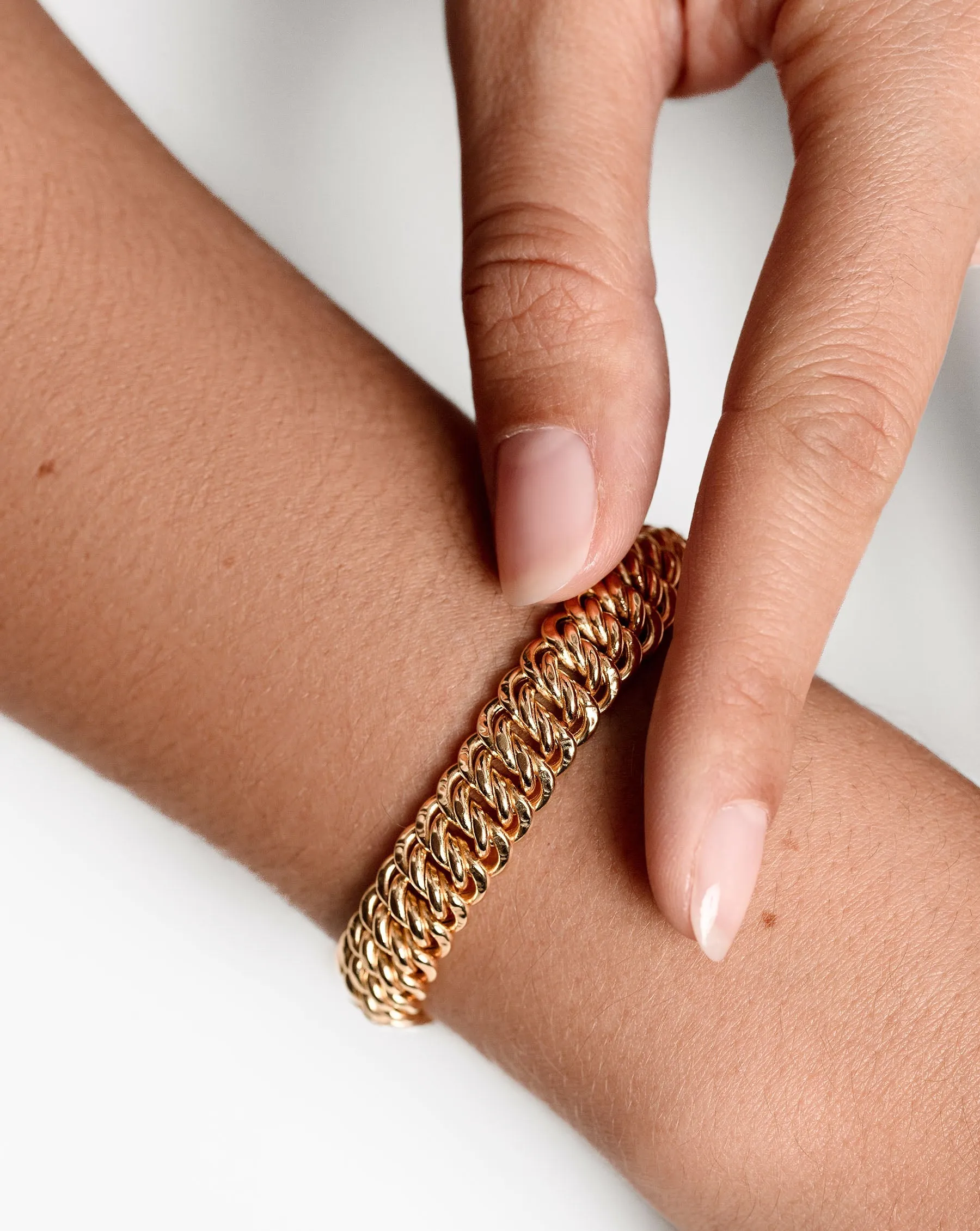 Bold Gold Braided Chain Bracelet