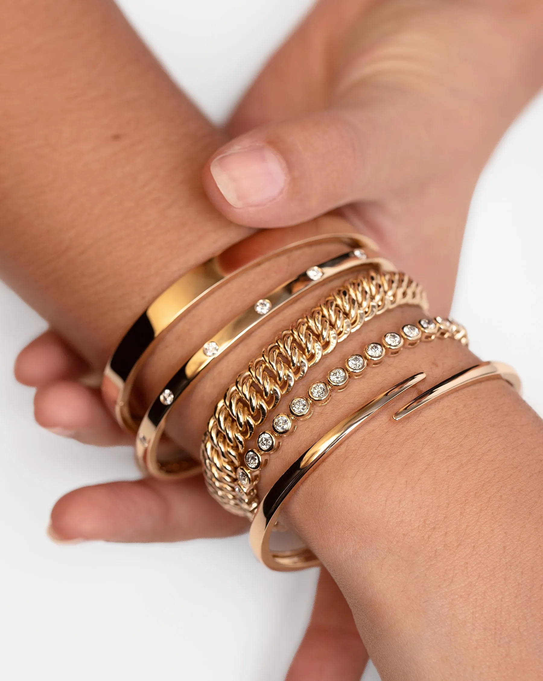 Bold Gold Braided Chain Bracelet