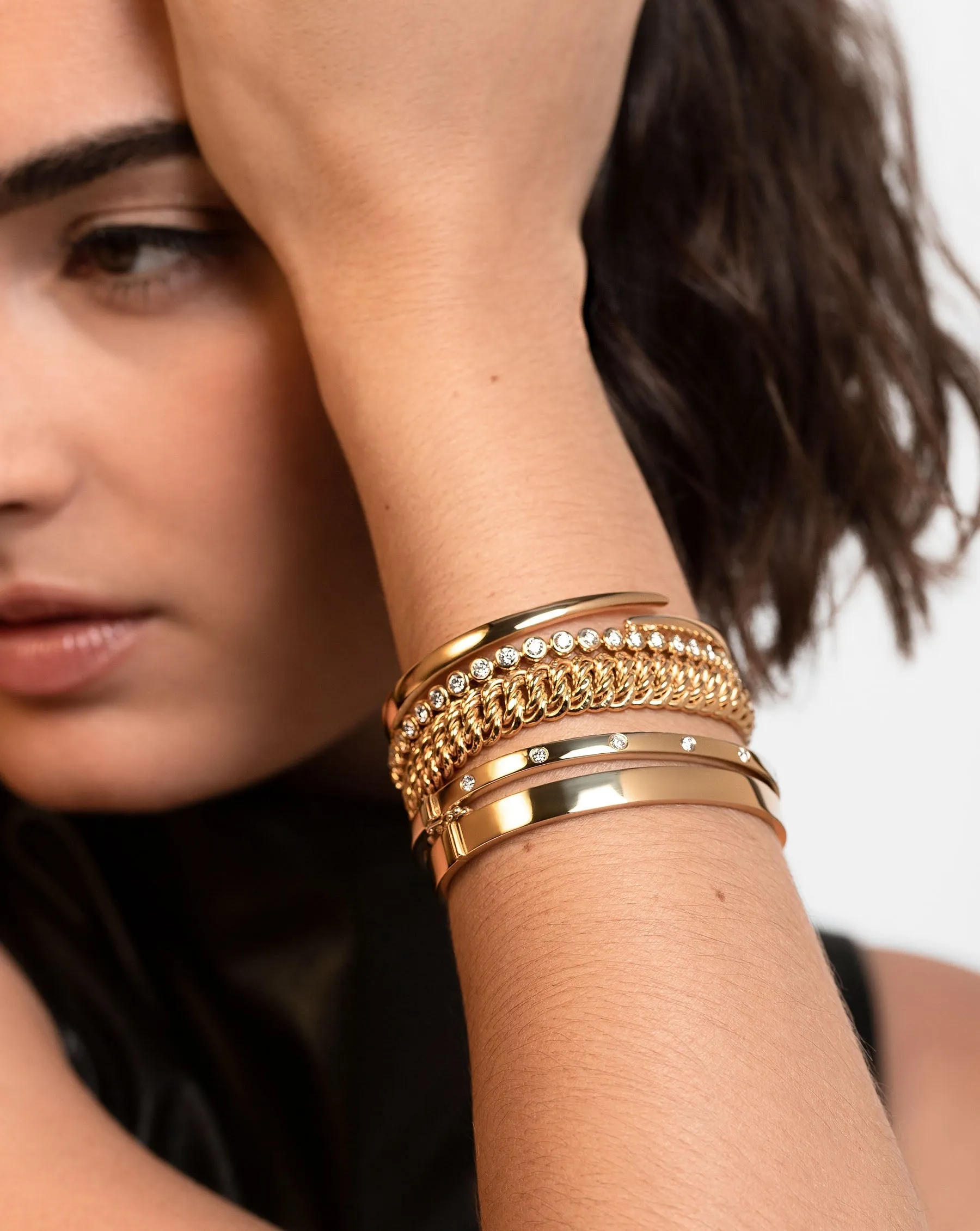Bold Gold Braided Chain Bracelet