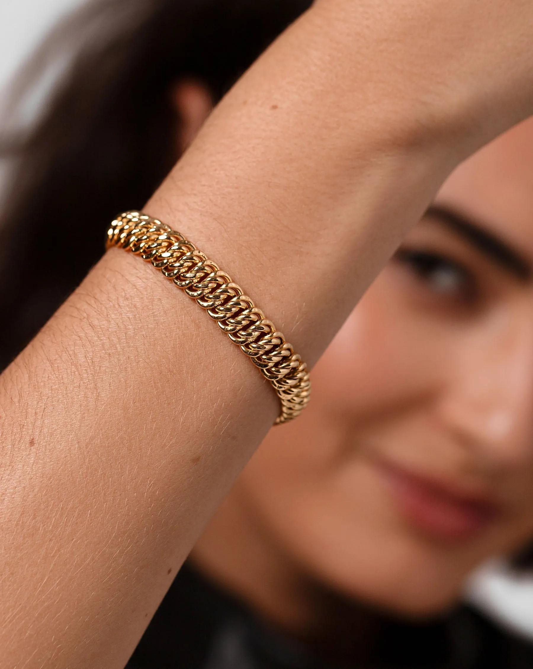 Bold Gold Braided Chain Bracelet