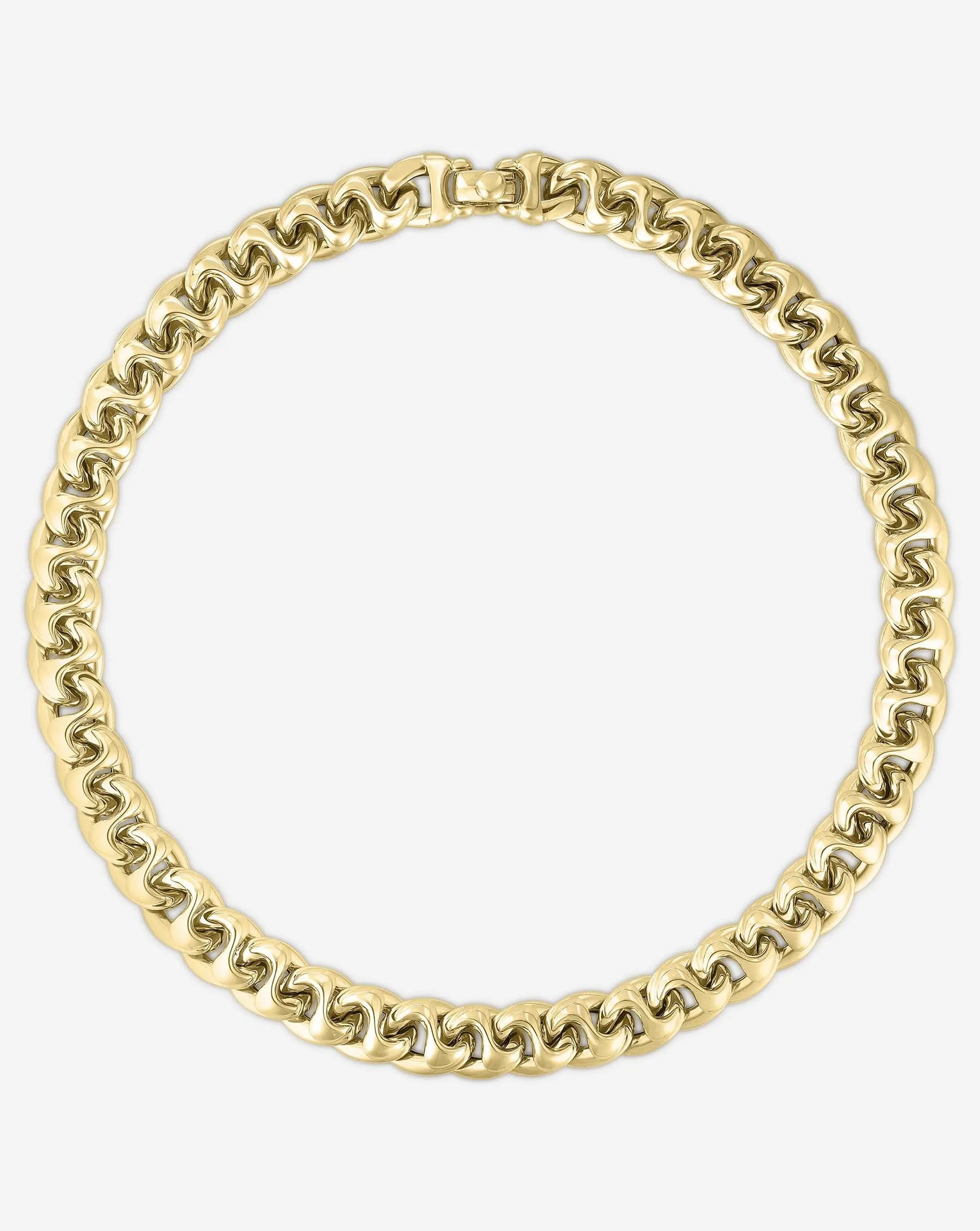Bold Gold Curve Chain Necklace