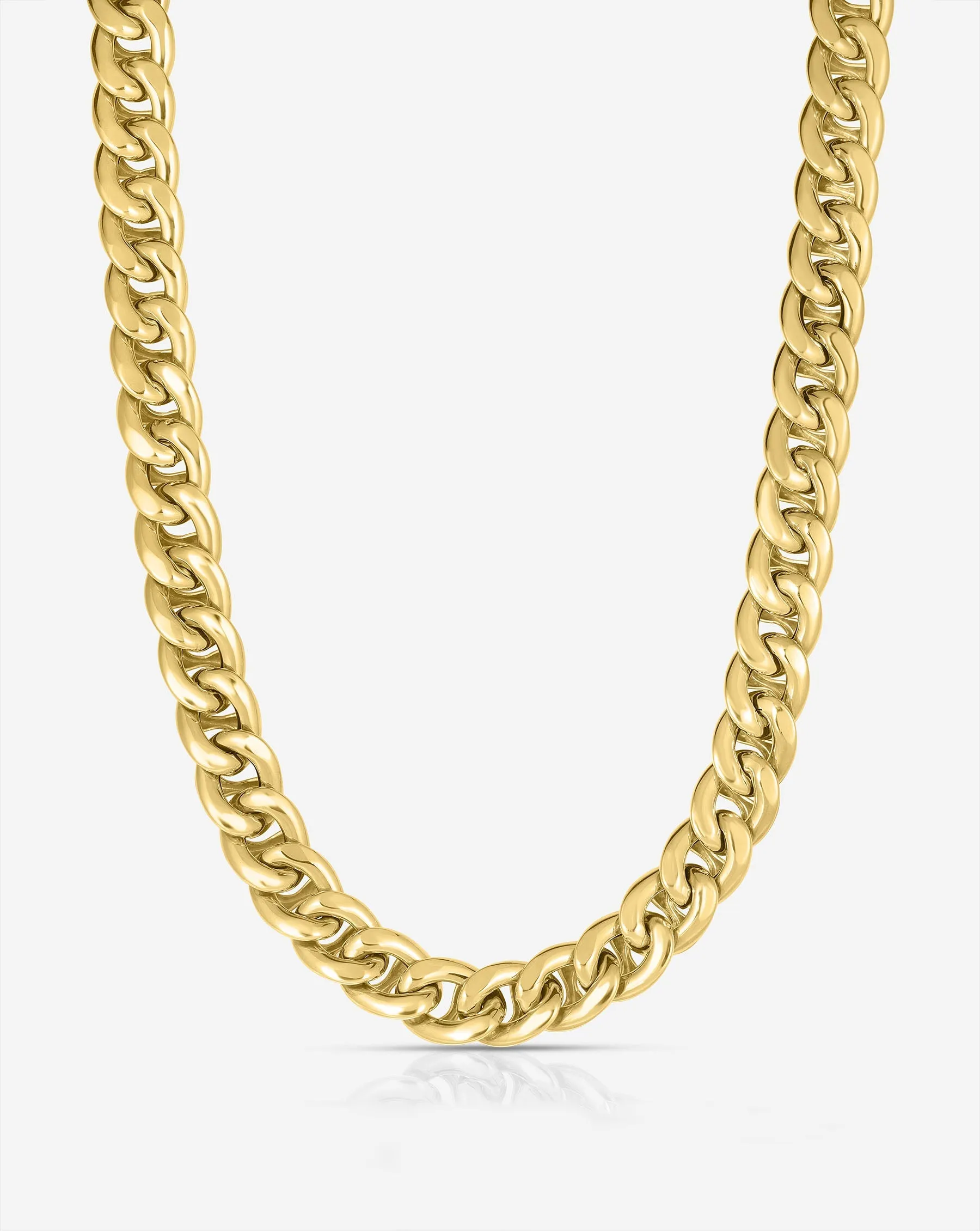 Bold Gold Curve Chain Necklace