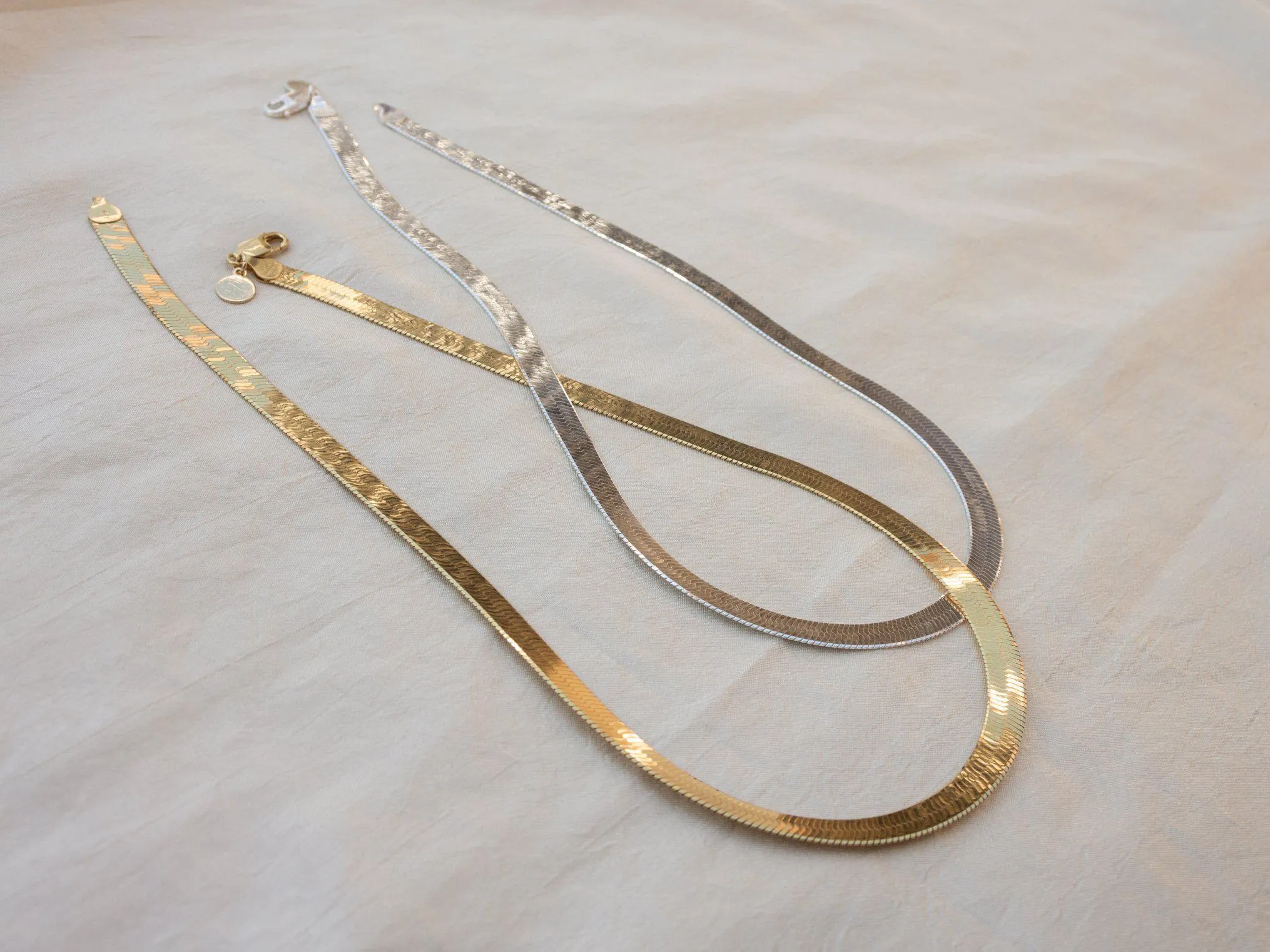 Bold Gold Herringbone Chain Necklace