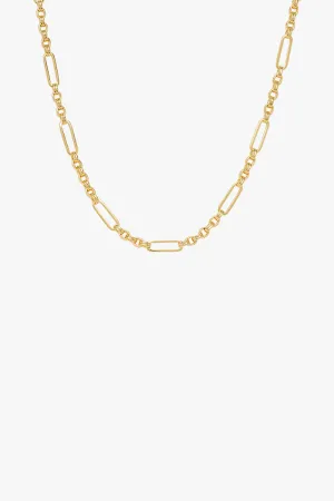 Bold link chain necklace gold plated (50cm)