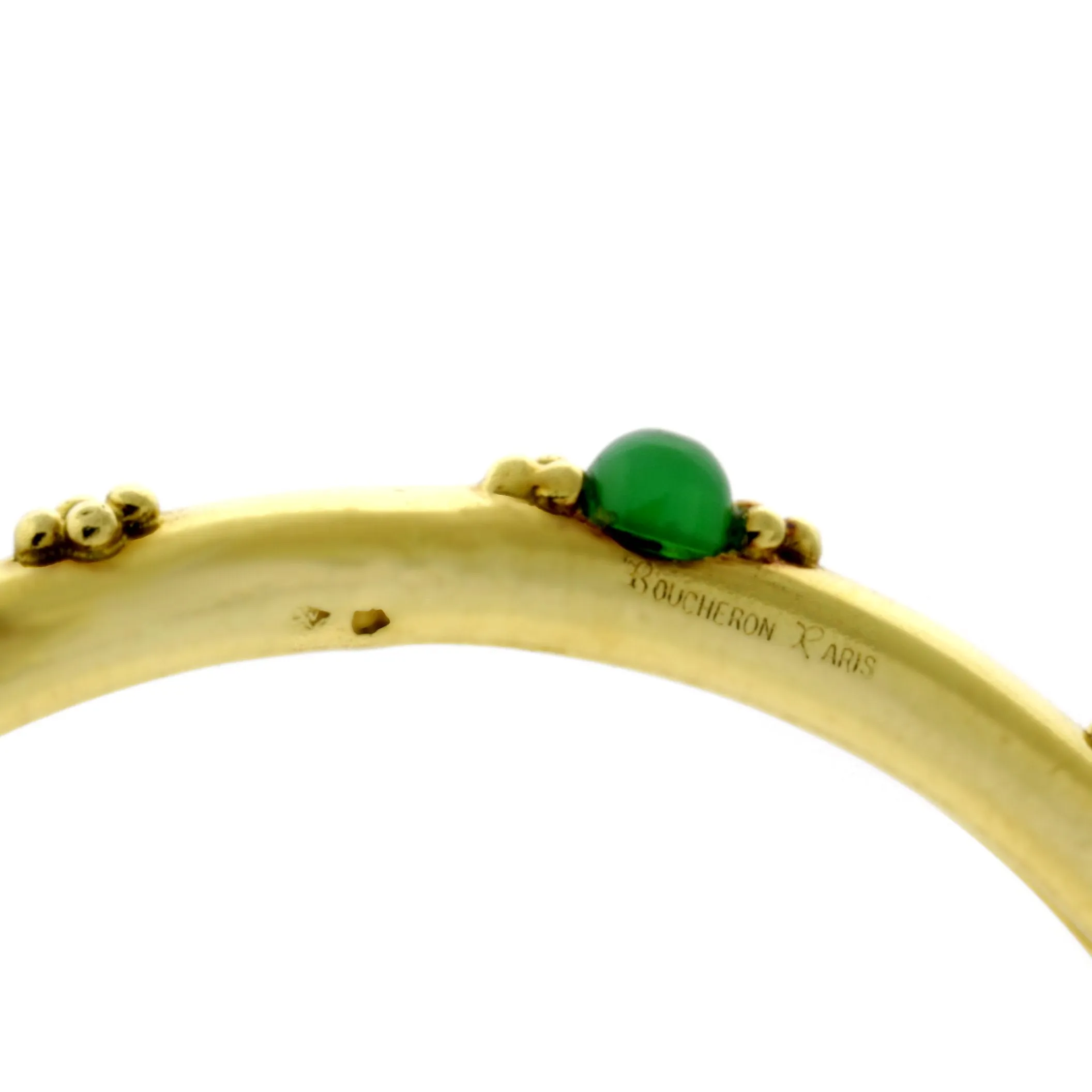 Boucheron Paris Emerald Gold Slip On Bangle