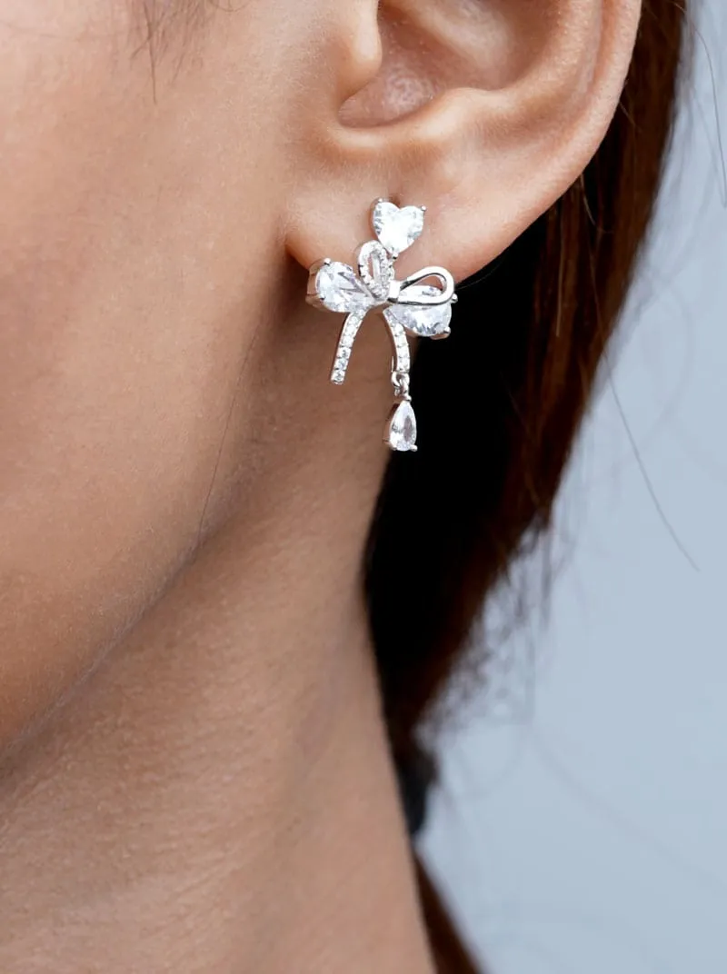 Bowknot Drop Earrings (Pure Silver)