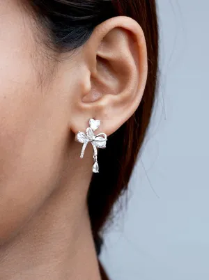 Bowknot Drop Earrings (Pure Silver)