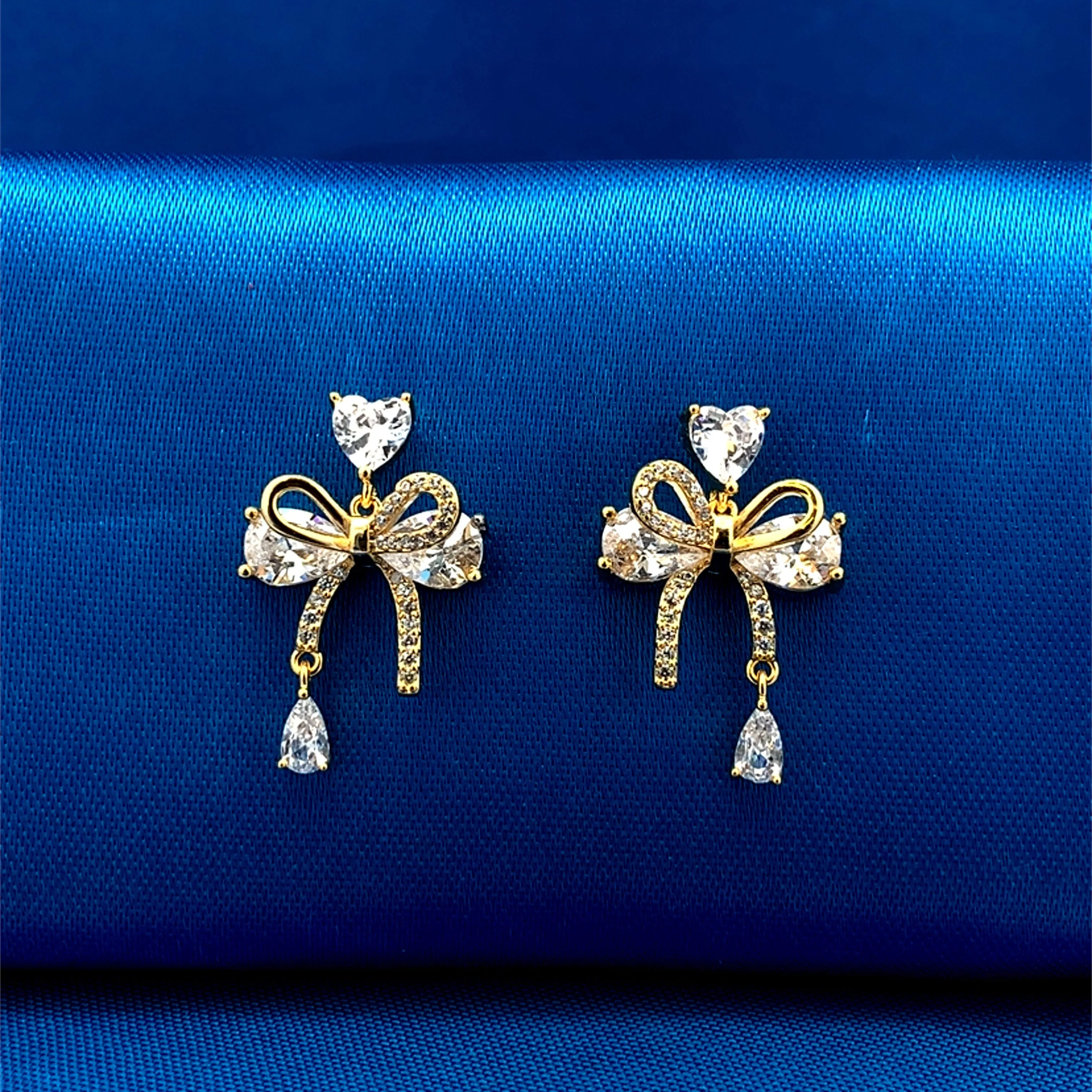 Bowknot Drop Earrings (Pure Silver)