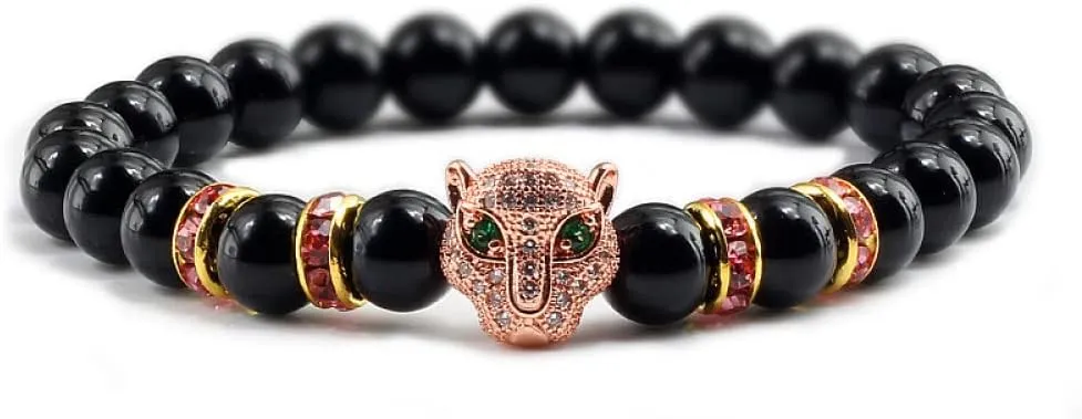 Bracelet Men Black Lava Healing Balance Beads Reiki Buddha Prayer Natural Stone Yoga Bracelet For Women,Light,Rose Color 3