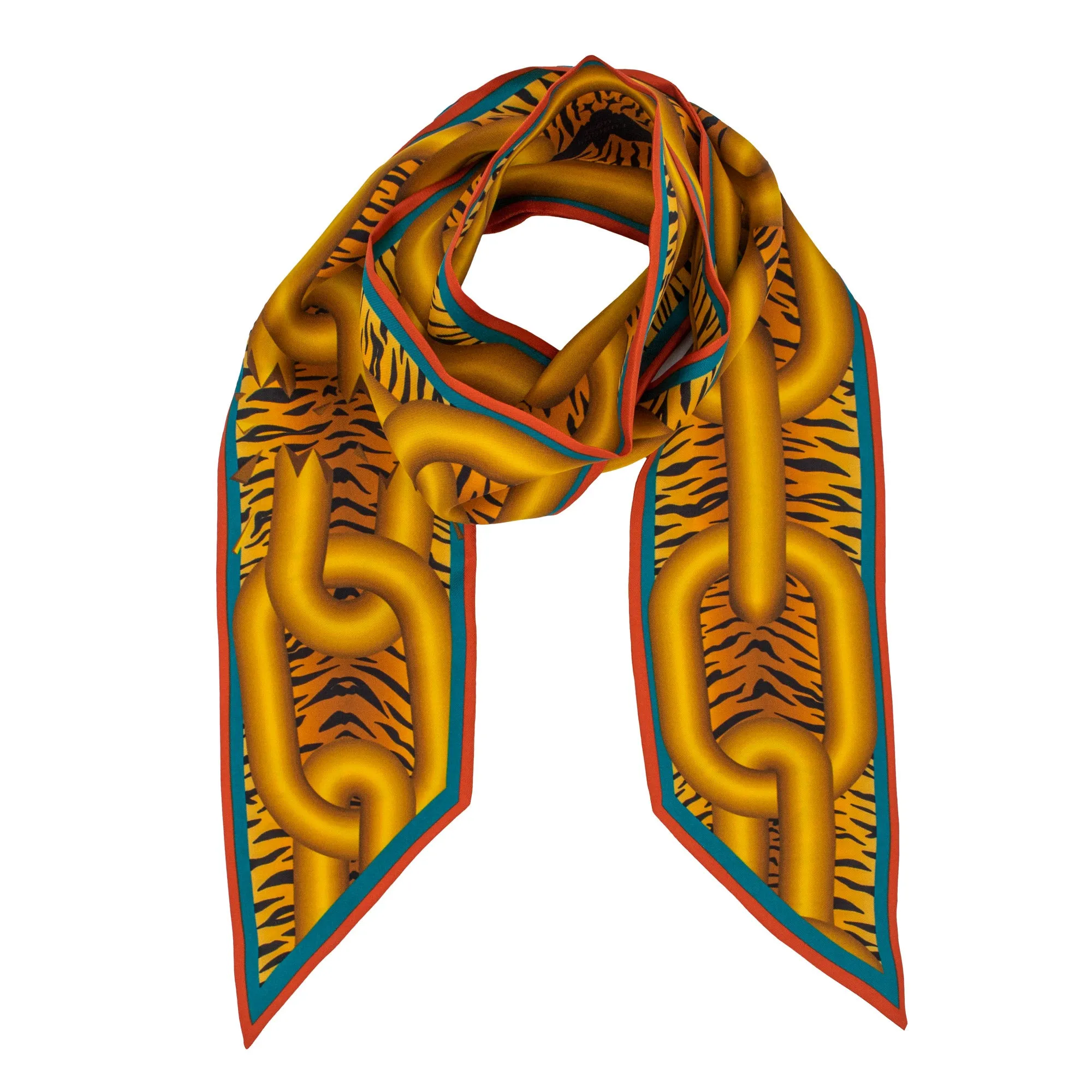 Break the Chains – Gold, Silk Ribbon Scarf
