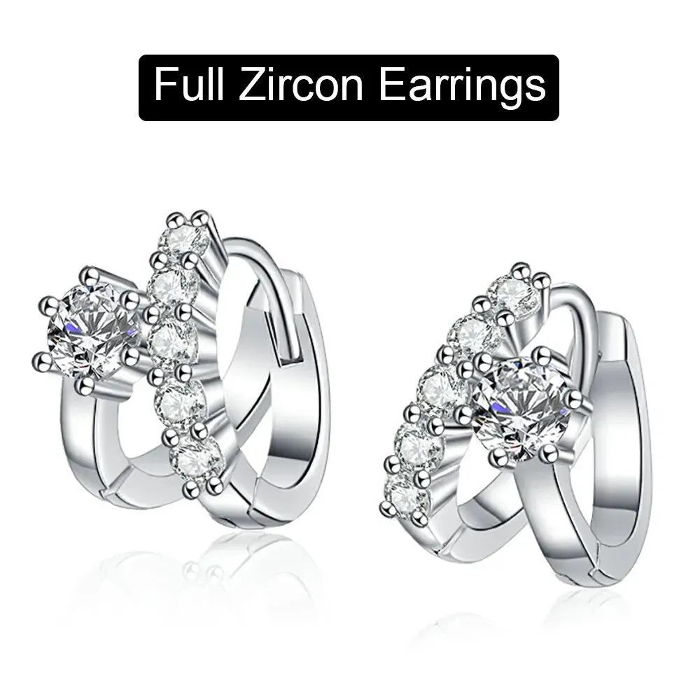 Buckle Hoop 1.1cttw Real D Color 2.4mm 4mm Full Moissanite Stone Hoop Earrings For Women S925 Sterling Silver Fine Jewelry