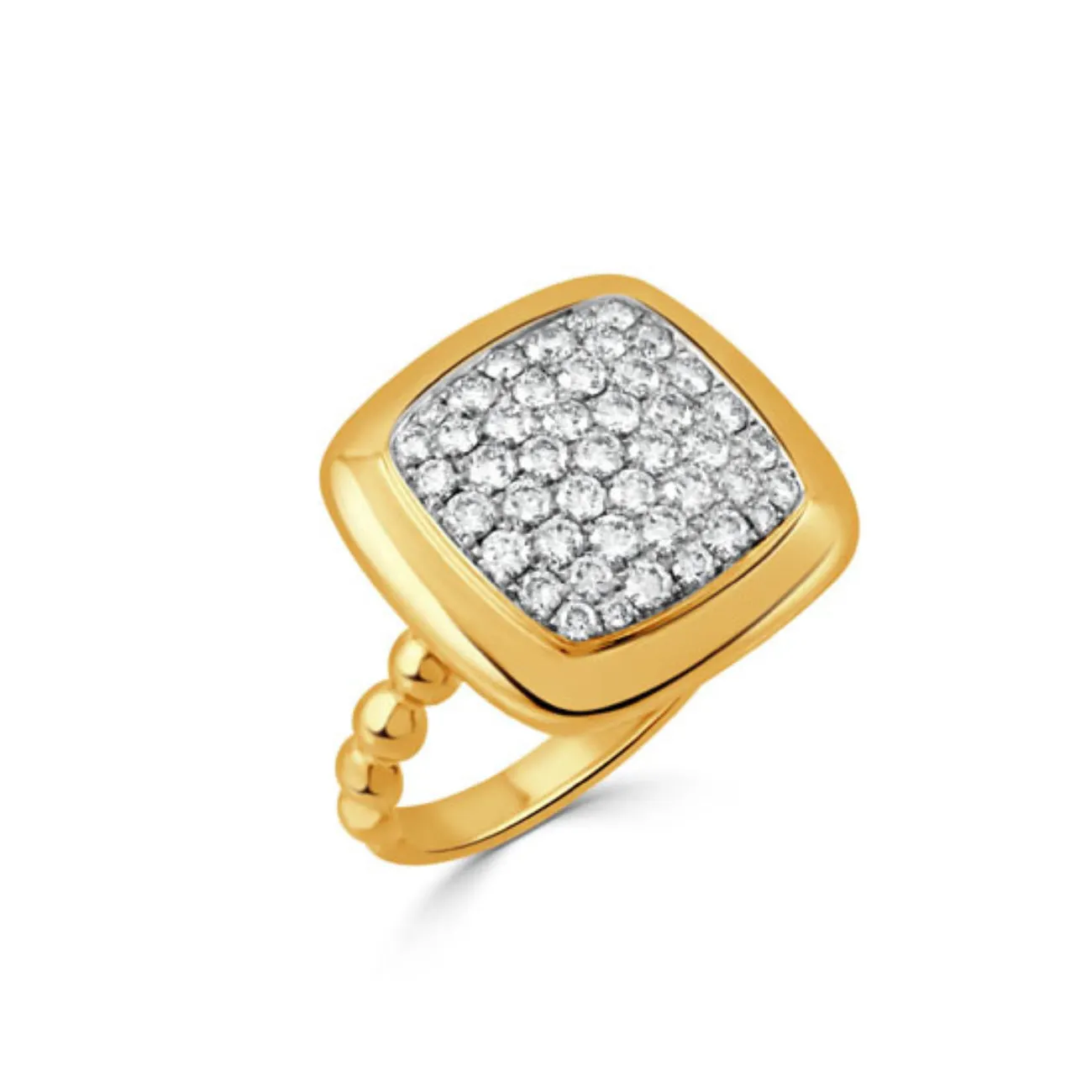 Byzantine 18K Yellow Gold Diamond Pavé Ring