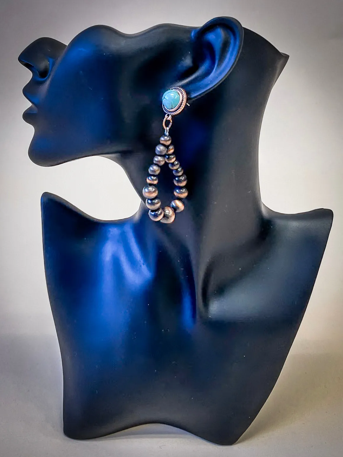 Carla Stud Dangle Earrings - Copper