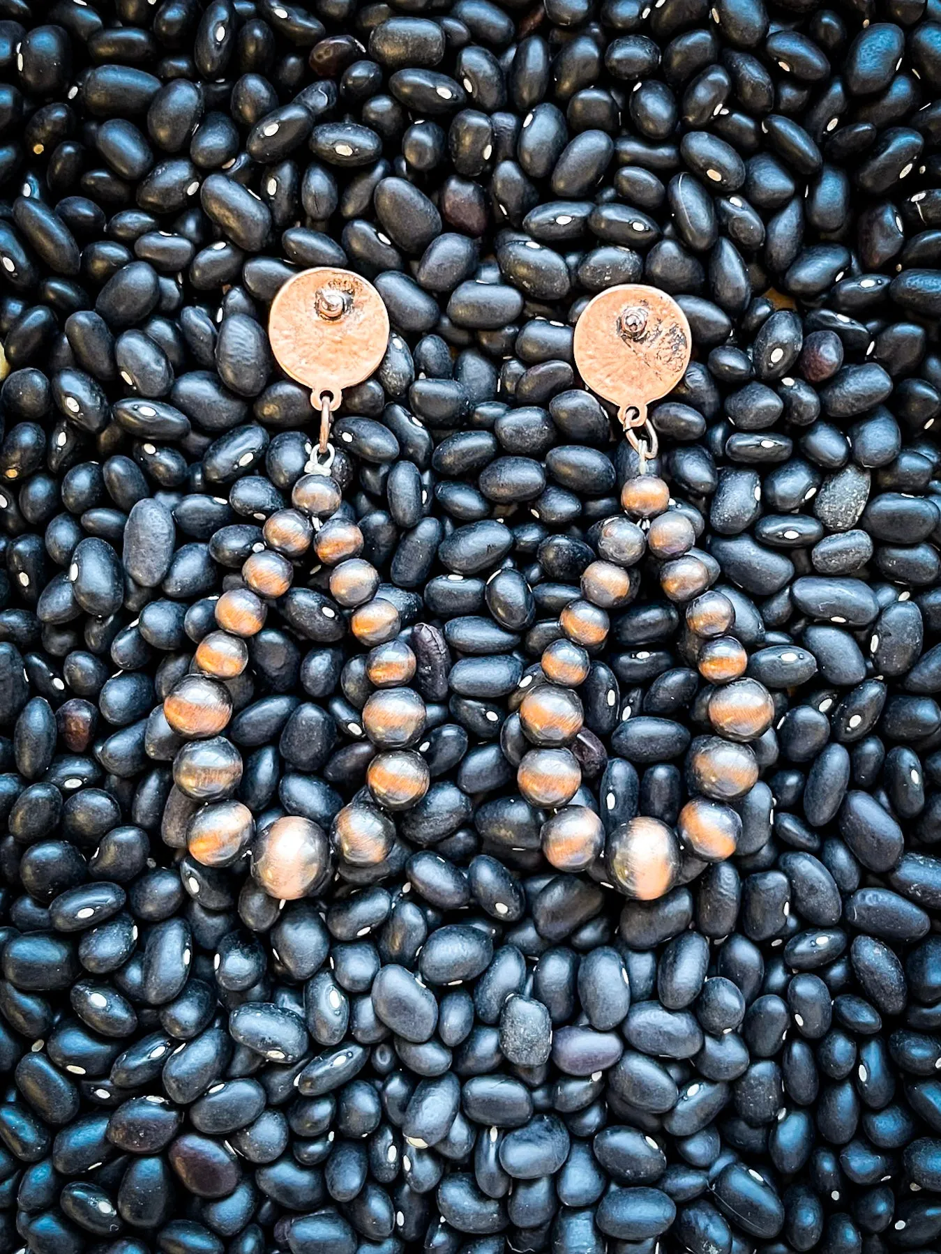 Carla Stud Dangle Earrings - Copper
