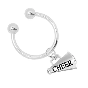 Cheerleading Megaphone Horseshoe Style Key Chains