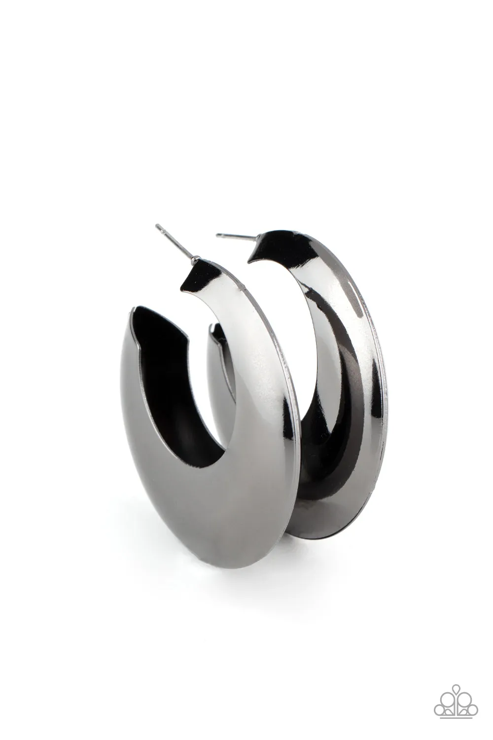 Chic CRESCENTO - Black Earrings - Hoop