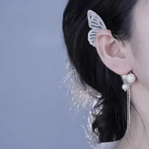 Chic Hollow Butterfly Pearl Ear Cuff Wrap Earring