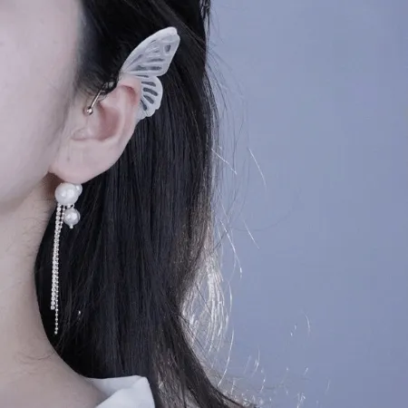 Chic Hollow Butterfly Pearl Ear Cuff Wrap Earring