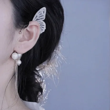 Chic Hollow Butterfly Pearl Ear Cuff Wrap Earring
