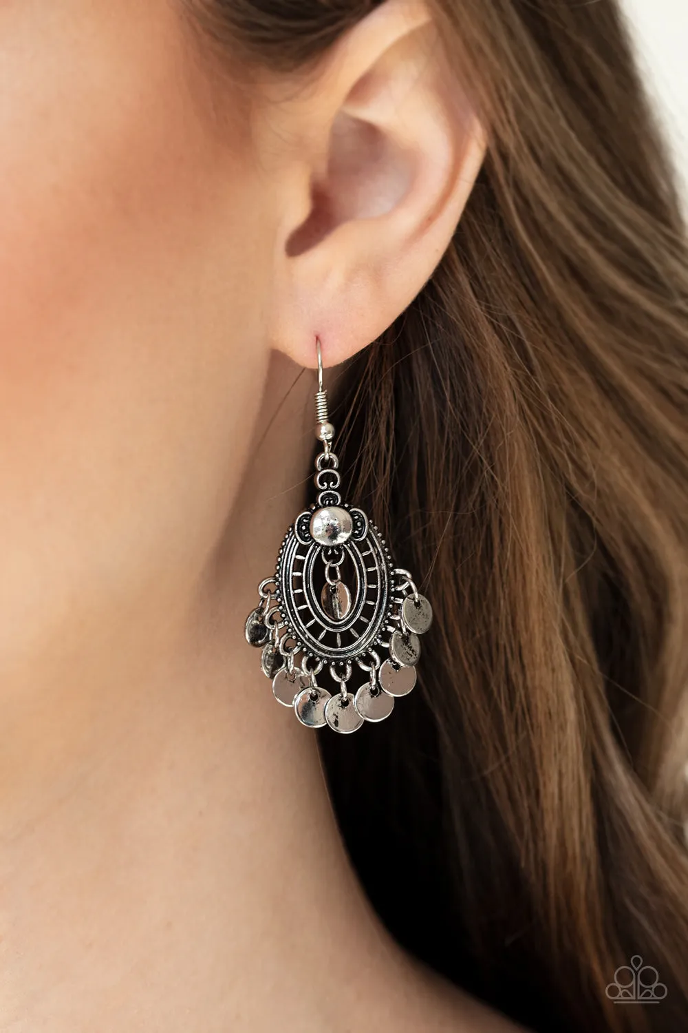 Chime Chic- Silver Earrings