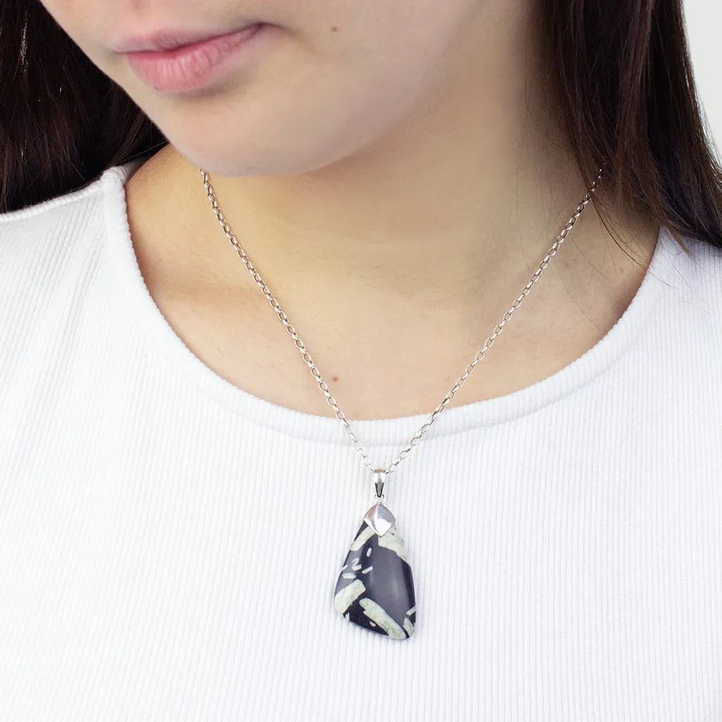 Chinese Writing Rock Necklace