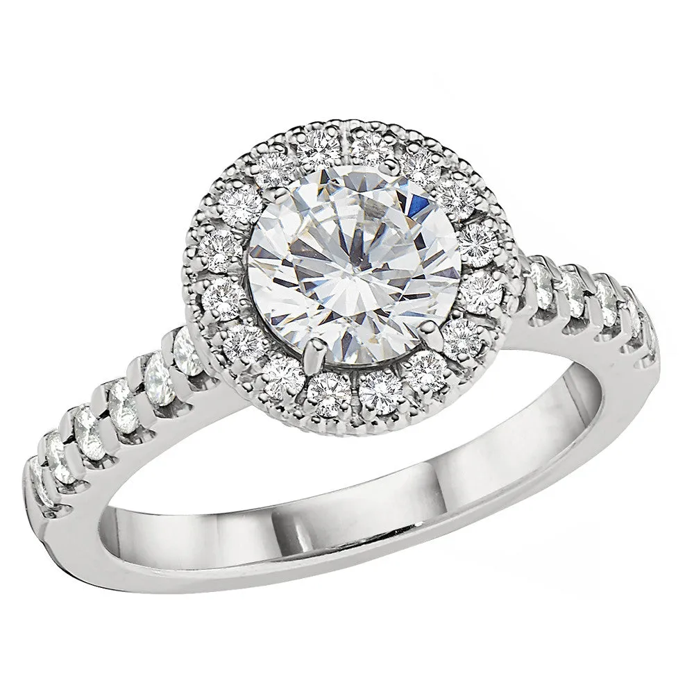 Classic Millgrain Halo Engagement Rings