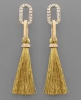 Crystal Chain & Tassel Earrings